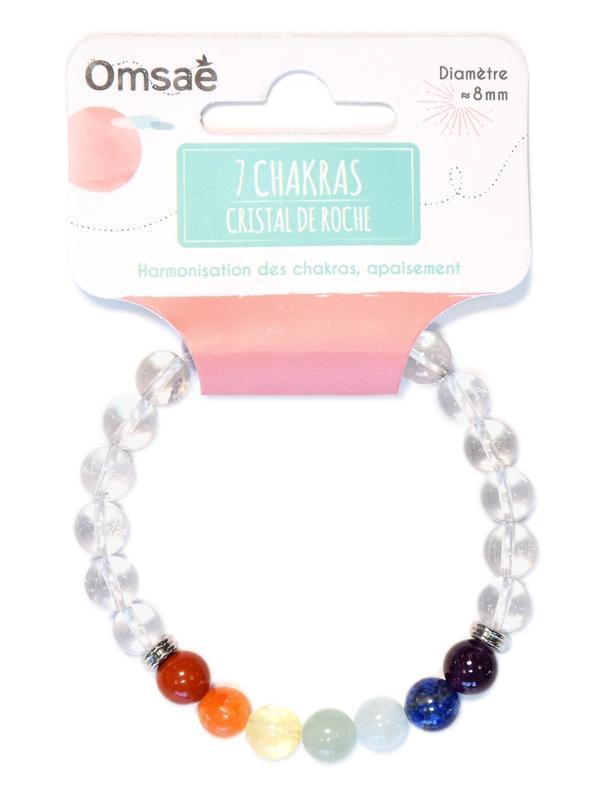 Bracelet 7 chakras cristal de roche