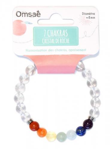 Bracelet 7 chakras cristal de roche