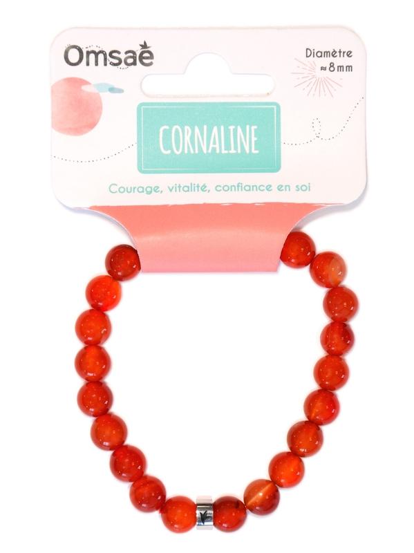 Bracelet Cornaline Perles rondes 8 mm Promo