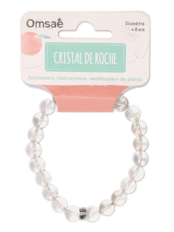Bracelet Cristal de Roche Perles rondes 8 mm