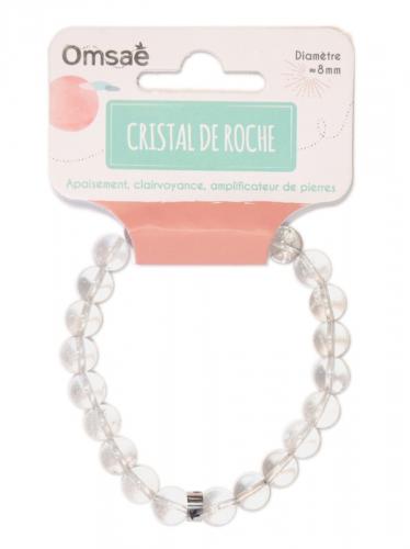 Bracelet Cristal de Roche Perles rondes 8 mm