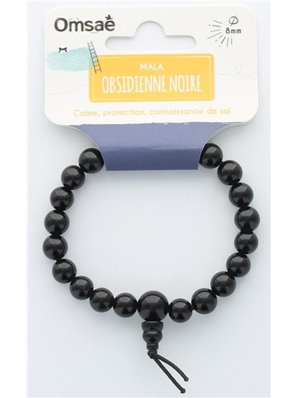 Bracelet Mala en Obsidienne Noire