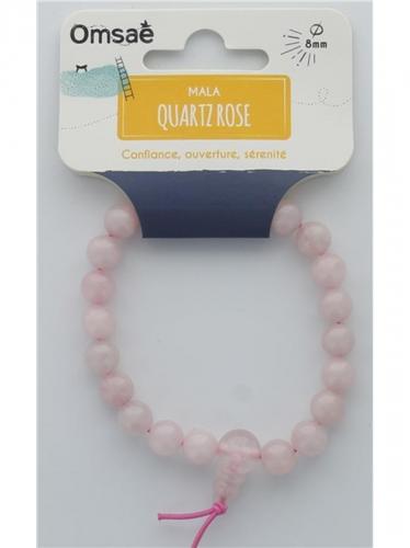 Bracelet Mala en Quartz Rose