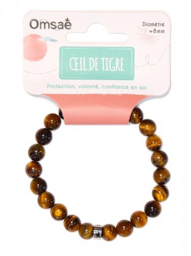 Bracelet Oeil de Tigre Perles rondes 8 mm