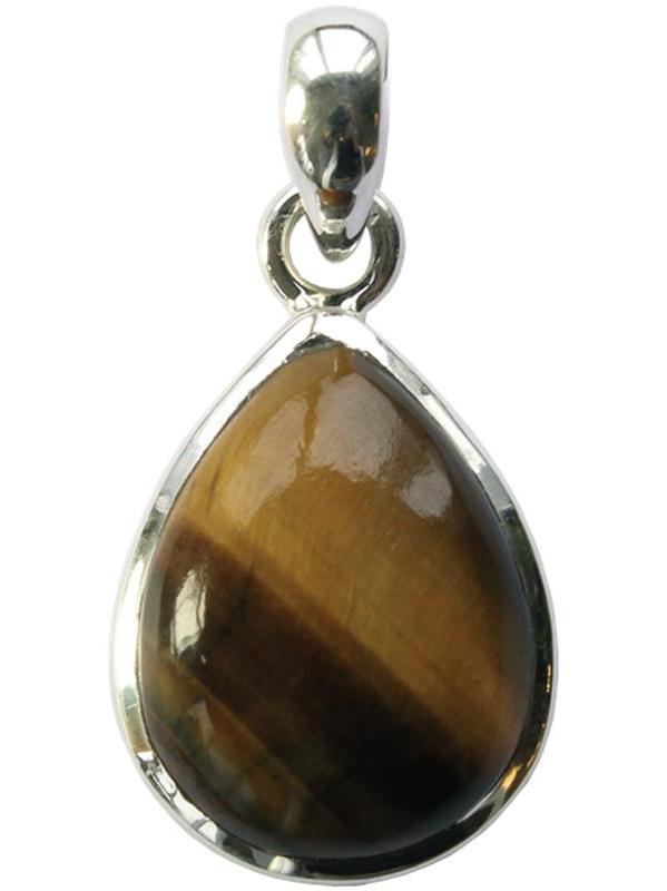 Pendentif Oeil de Tigre Argent 925 Forme goutte Petit modèle