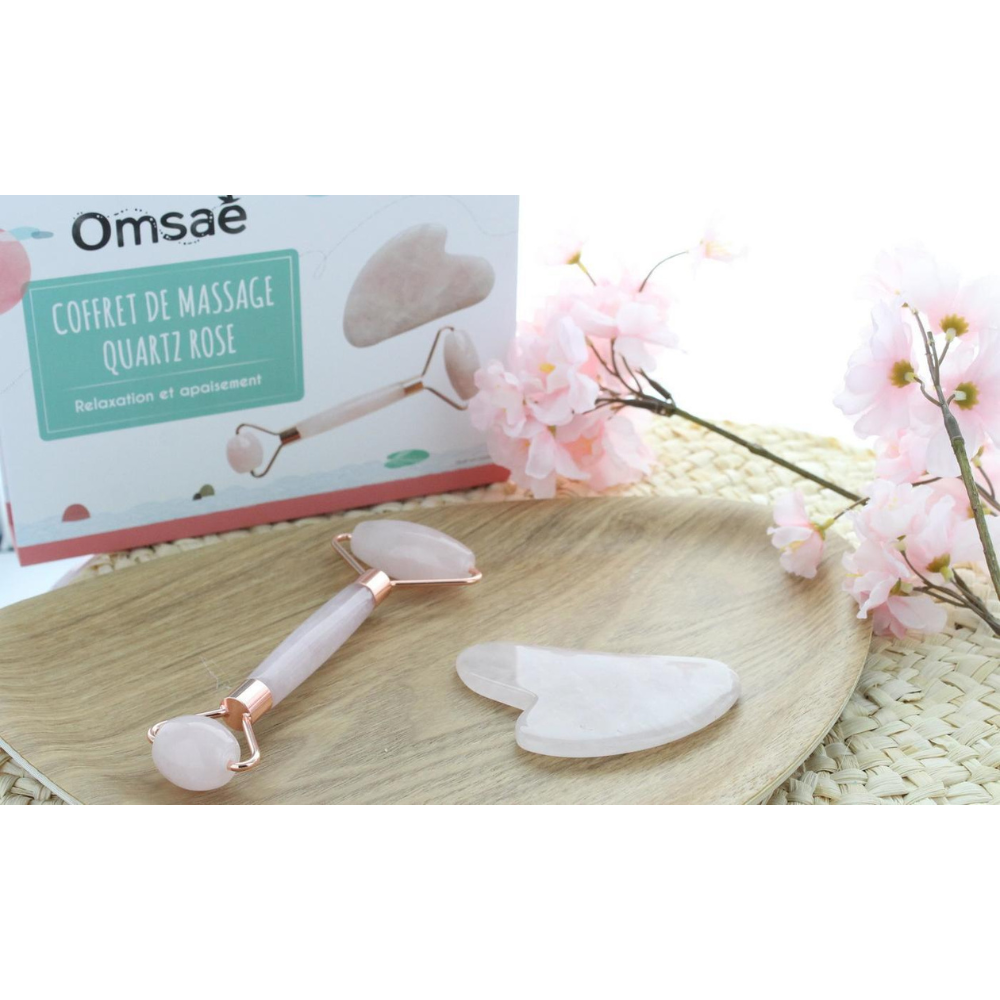 Coffret Massage Quartz Rose pour le Visage