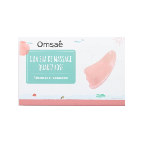Gua Sha Palme en Quartz Rose