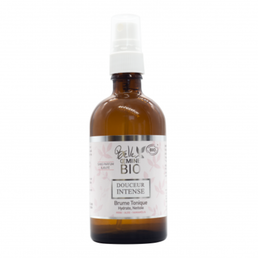 Brume Tonique Rose Aloe Hamamélis DOUCEUR INTENSE - Belle Oemine Bio