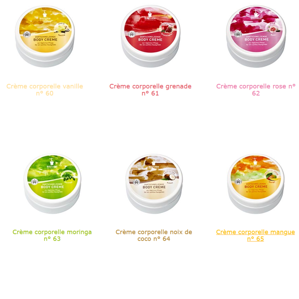 Crèmes corporelles